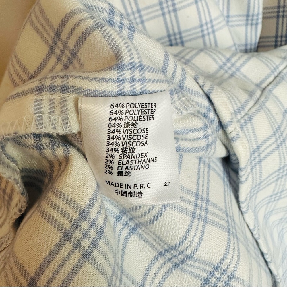 ★ Brandy Melville John Galt Colleen White Blue Paid Gingham Mini Dress ★ - Picture 7 of 14